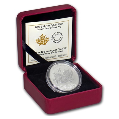 2019 $10 Fine Silver Coin - Year of the PIG - Click Image to Close